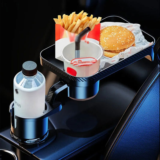 Car Cup Holder With Table Tray Food Meal Tray Gadget Cupholder